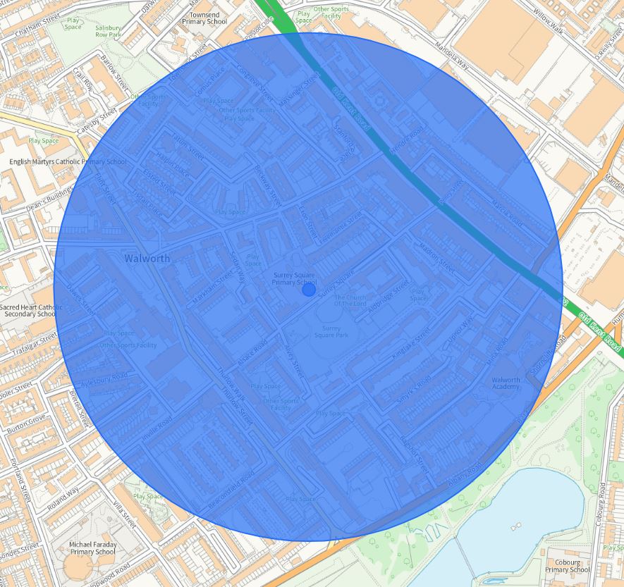 Surrey Square Superzone map