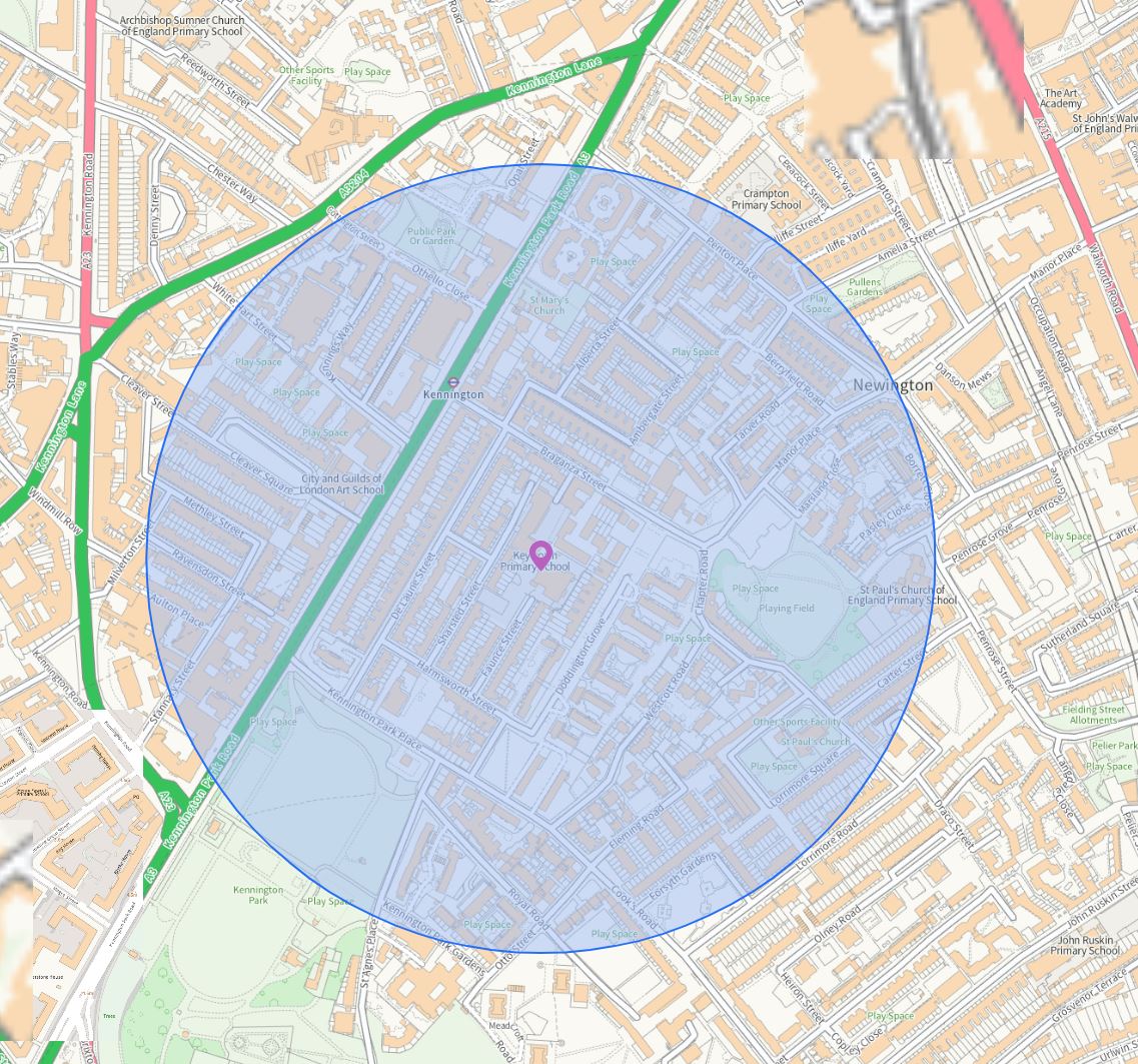 Map showing Keyworth Primary Superzone