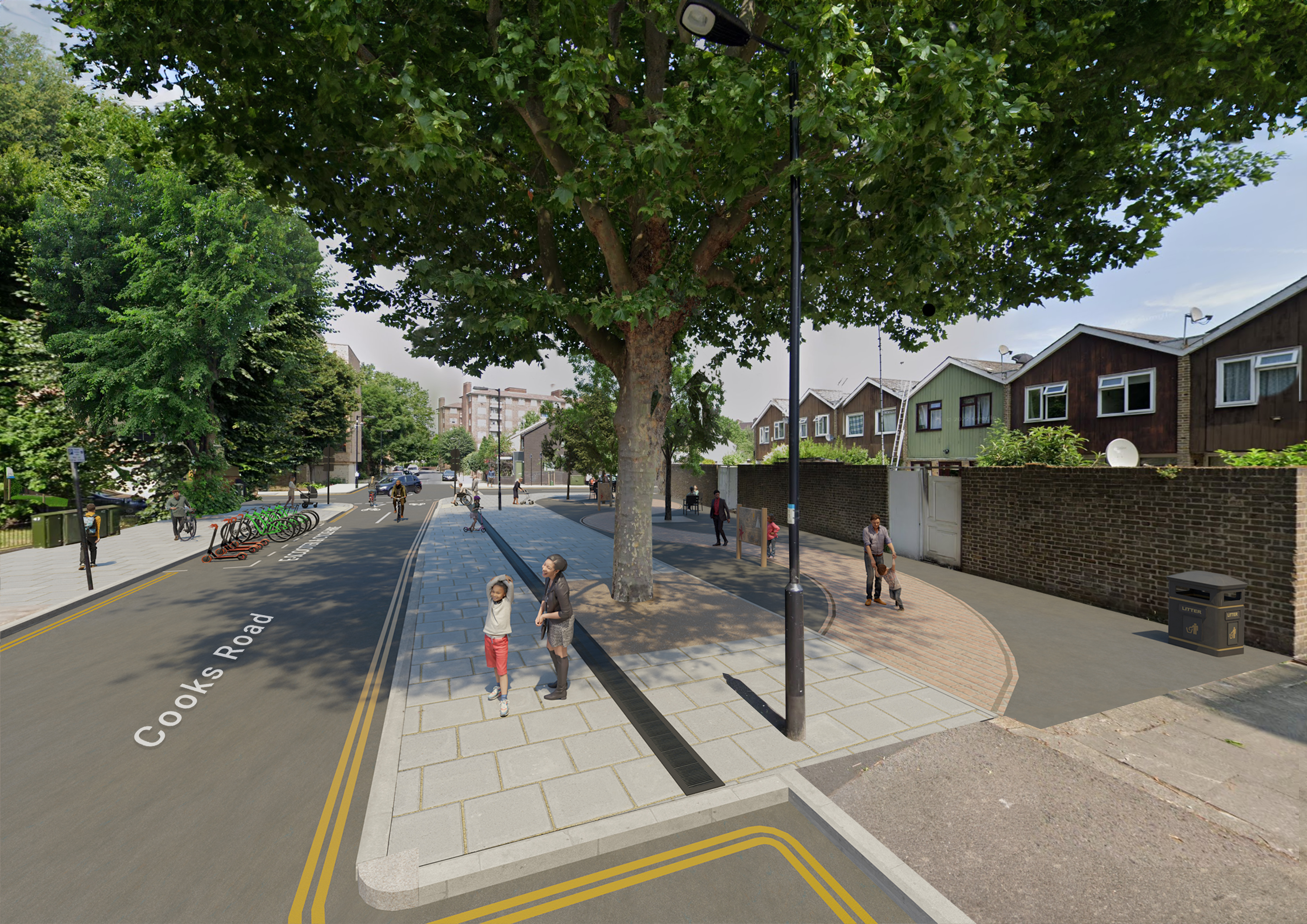 View of the proposed design from the South East