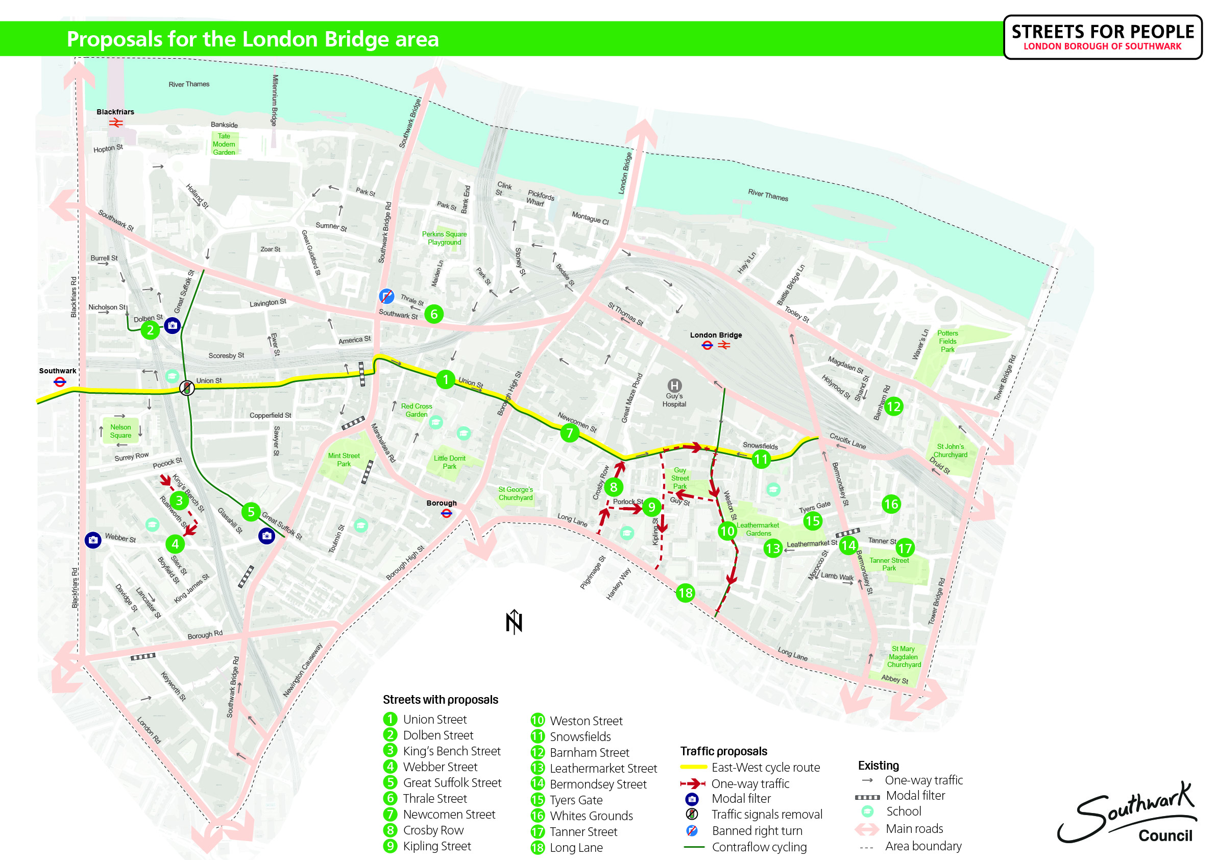 Map showing where changes are being proposed.
