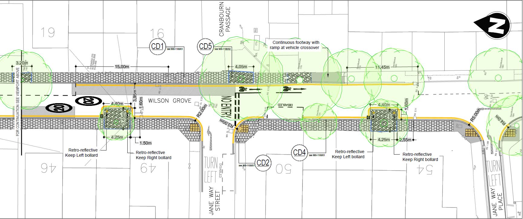 Wilson Grove, with junctions of Janeway Street and Janeway Place