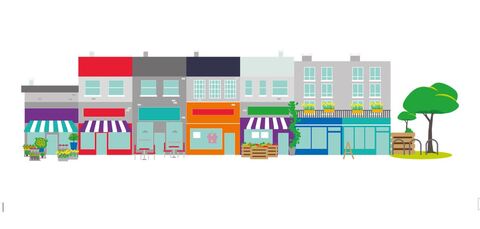 row of shops
