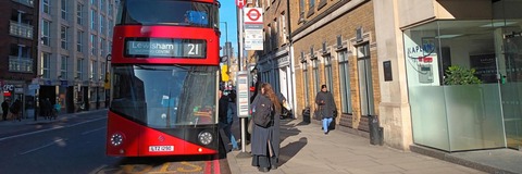 Bus at a stop