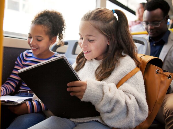 children on bus