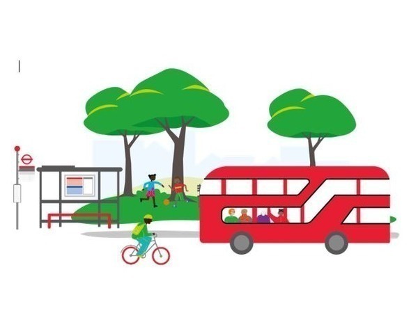 bus passing on a street