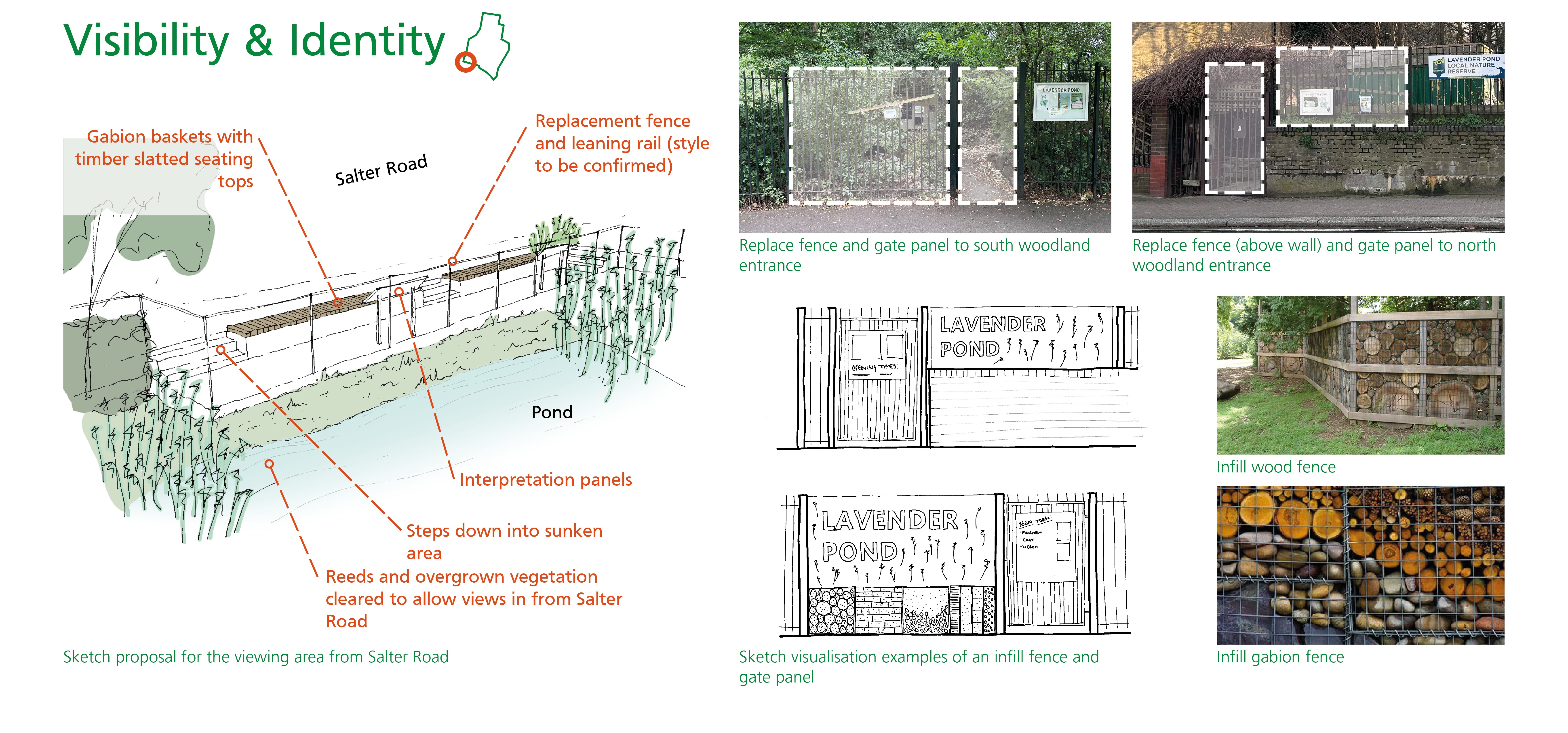 Viewing area and new entrance on Salter Road masterplan detail