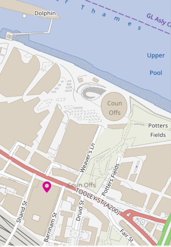 Map showing location of Southwark Council Tooley Street