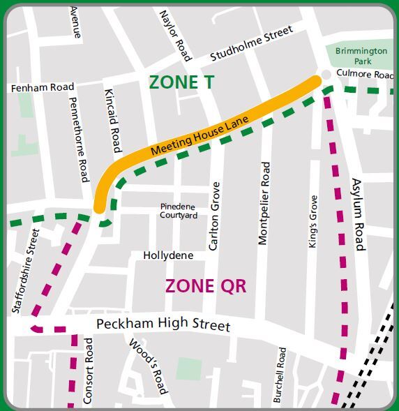 map showing Meeting House Lane