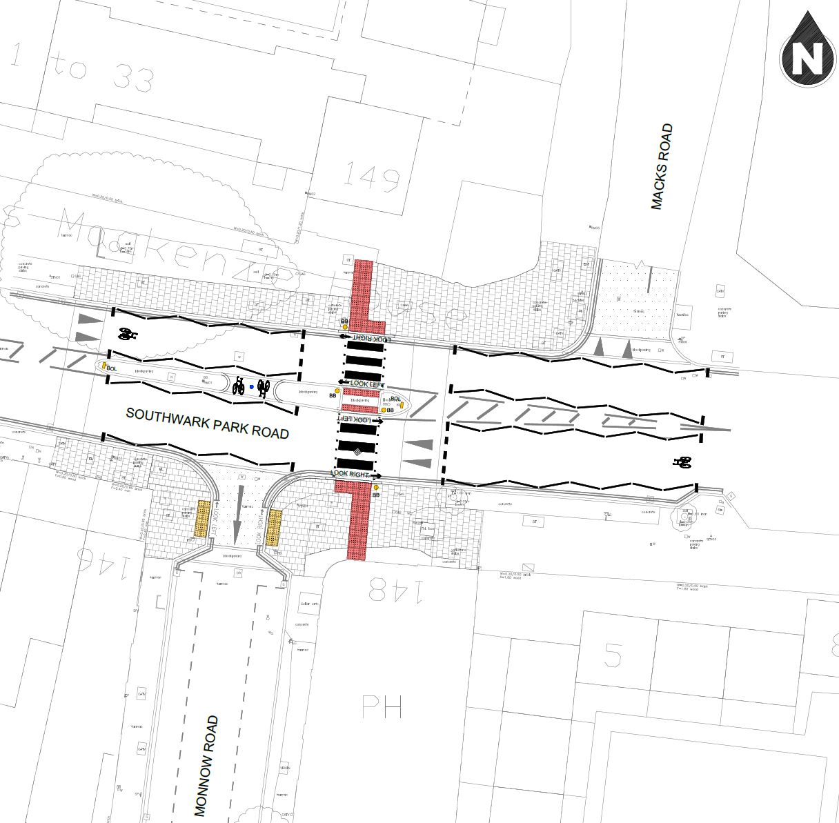Plan of Monnow Road scheme