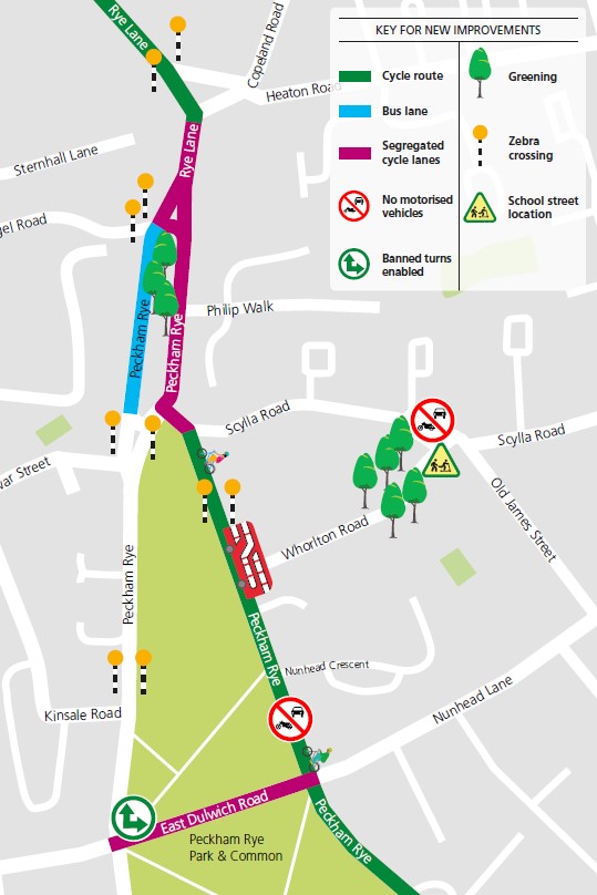 Map of proposed improvements
